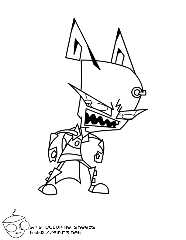 Tak from Invader Zim Coloring Page