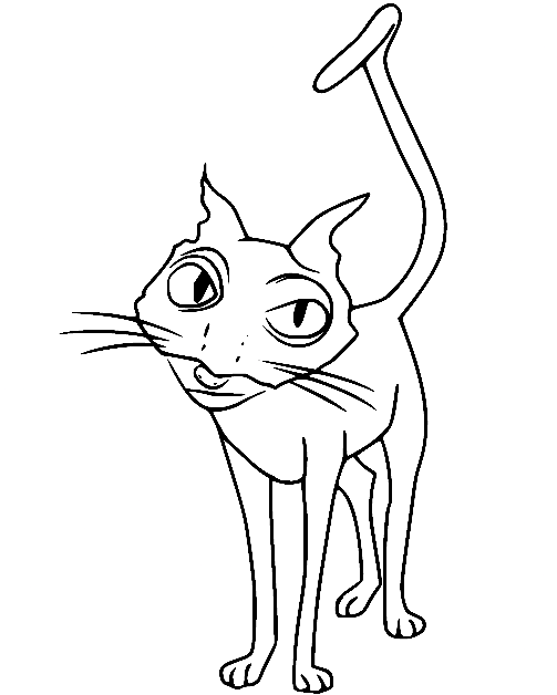 The Cat from Coraline Coloring Page