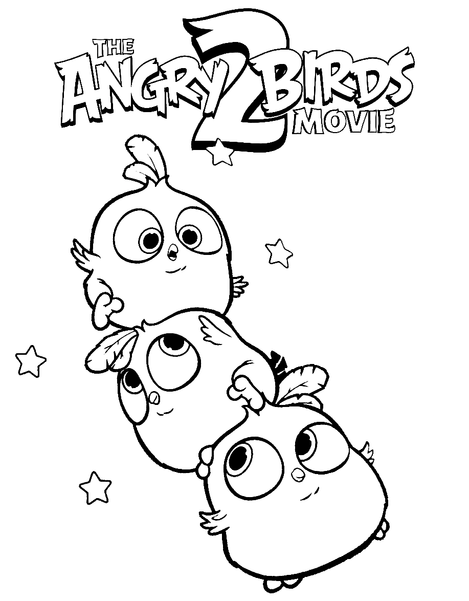 Three Hatchlings Coloring Page