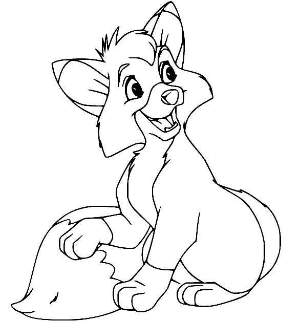 Tod Smiling Coloring Page
