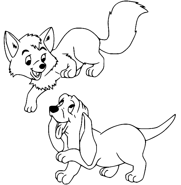 Tod and Copper Coloring Page