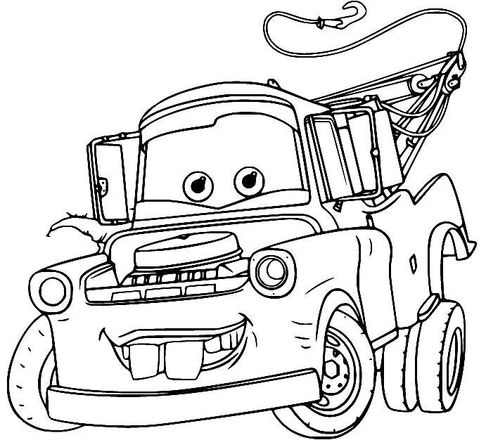 Tow Truck Mater Coloring Page