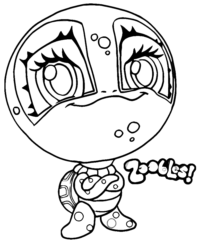Tuba – Turtle Zoobles Coloring Page