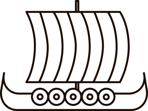 Página para colorir de barco viking