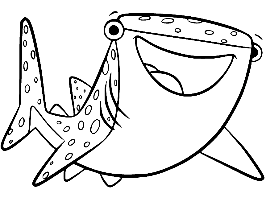Whale Shark Destiny from Finding Dory Coloring Page
