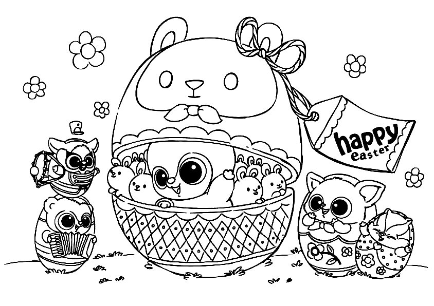 YooHoo y sus amigos en Pascua de dibujos animados de Pascua