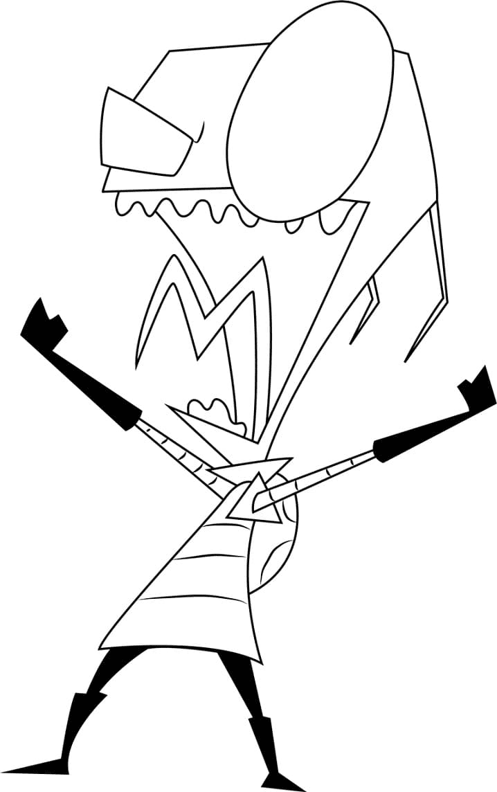 Zim Shouting Coloring Pages