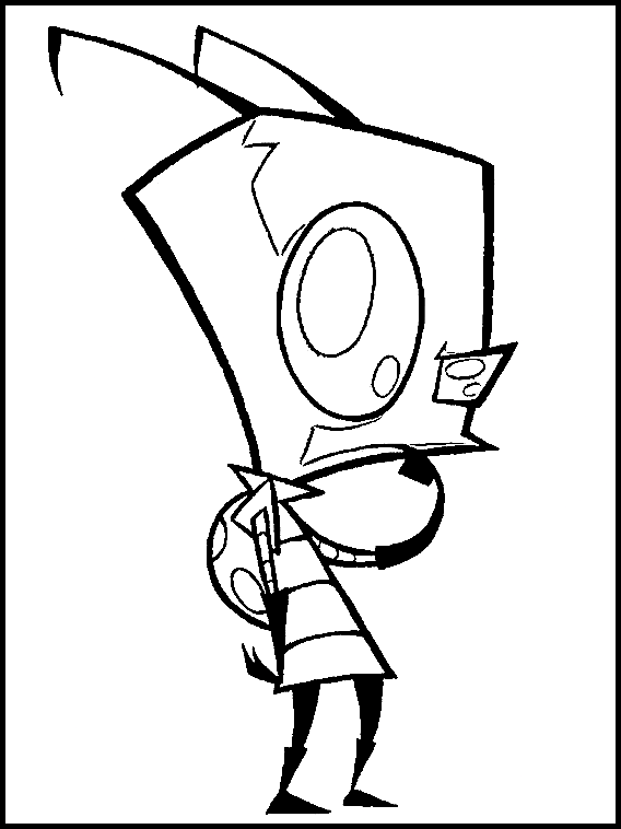 Zim Thinking Coloring Page