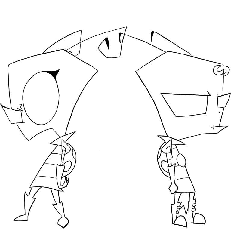Zim and Tak Coloring Page