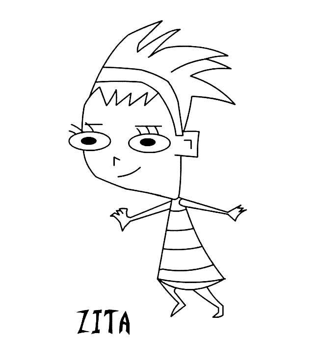 Zita from Invader Zim Coloring Page