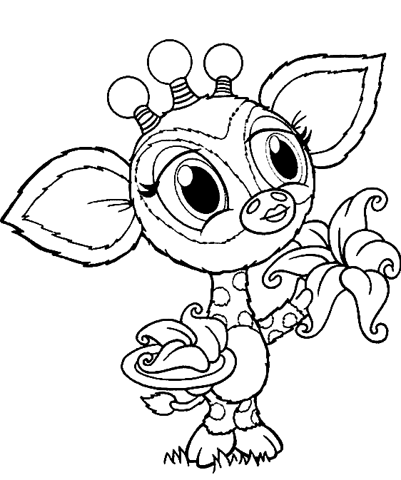 Zoobles Giraffe Coloring Page