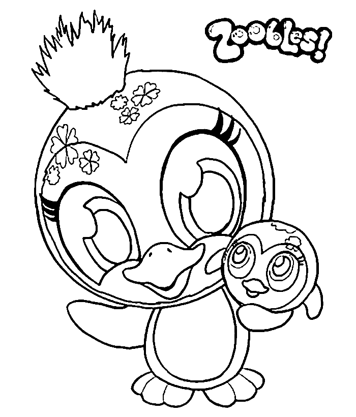Zoobles Penguin Coloring Page
