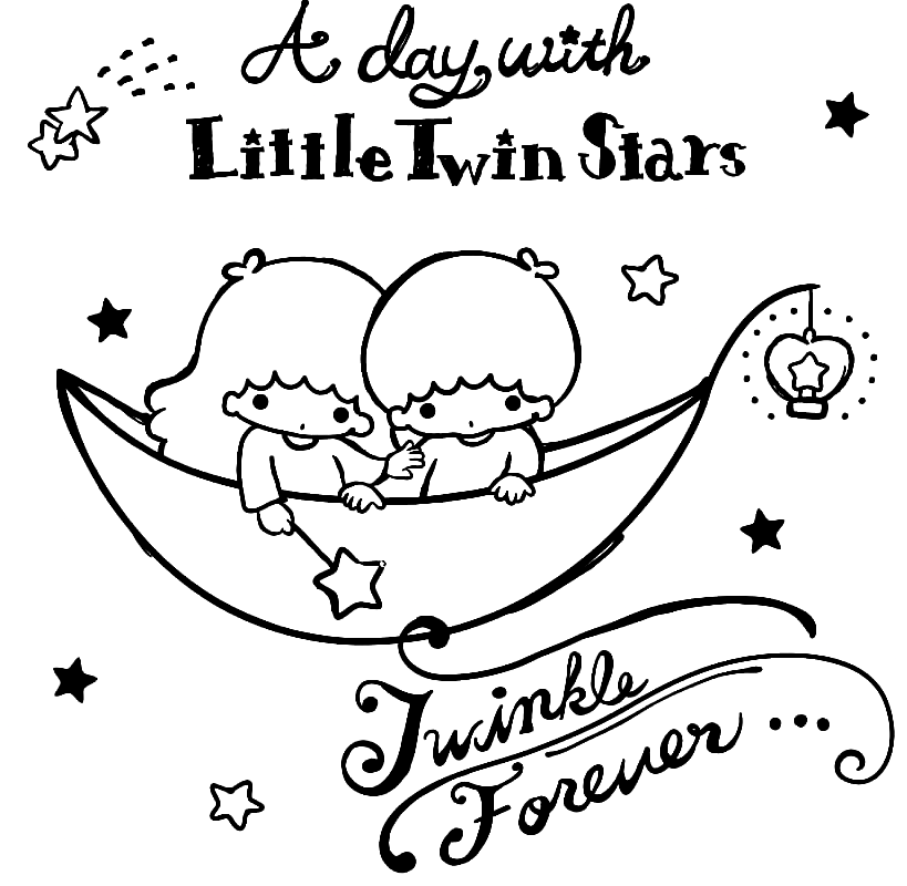 A Day with Little Twin Stars Coloring Pages