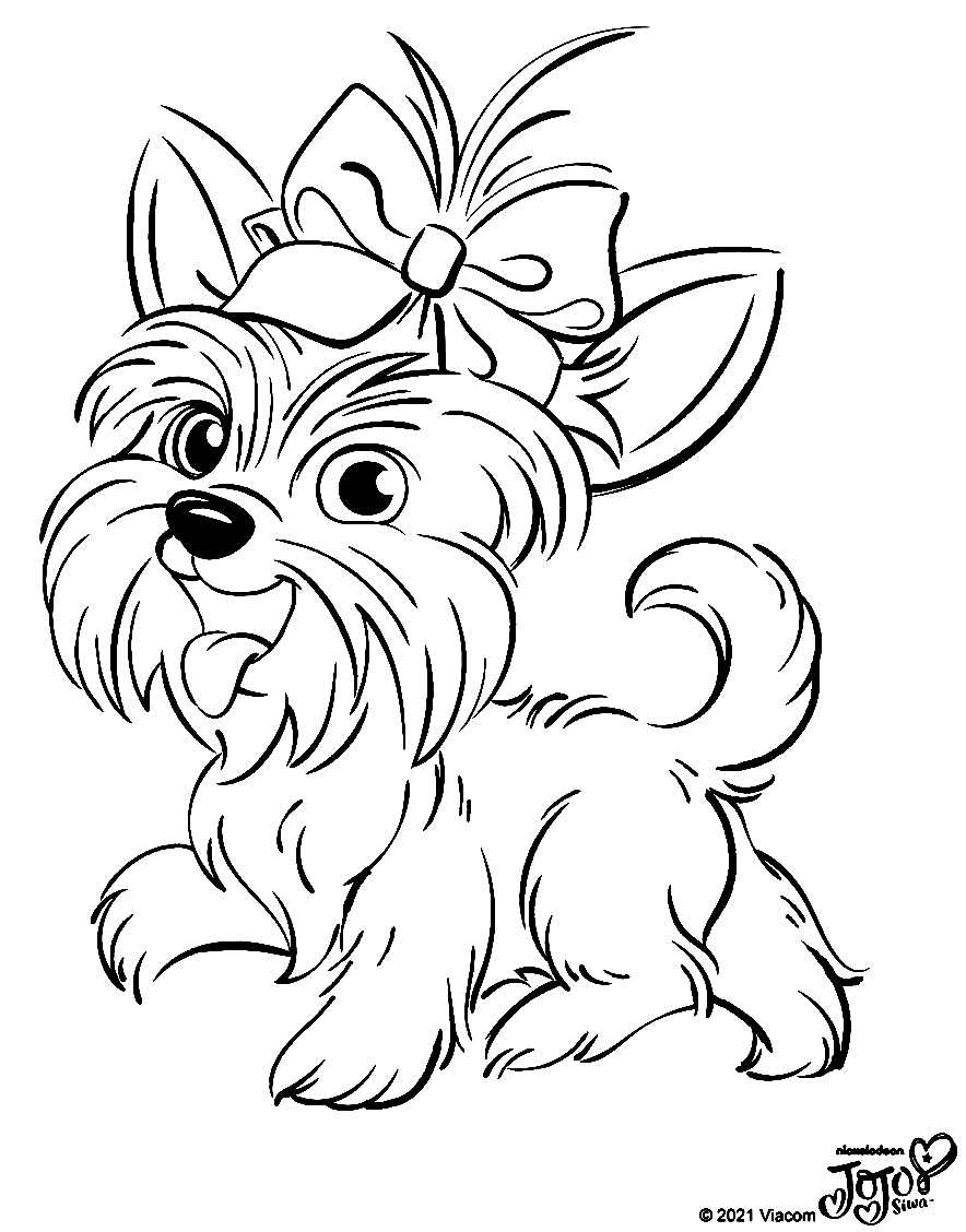 Adorable Bow Bow Coloring Page