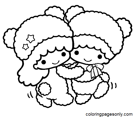 Adorable Lala And Kiki Coloring Pages
