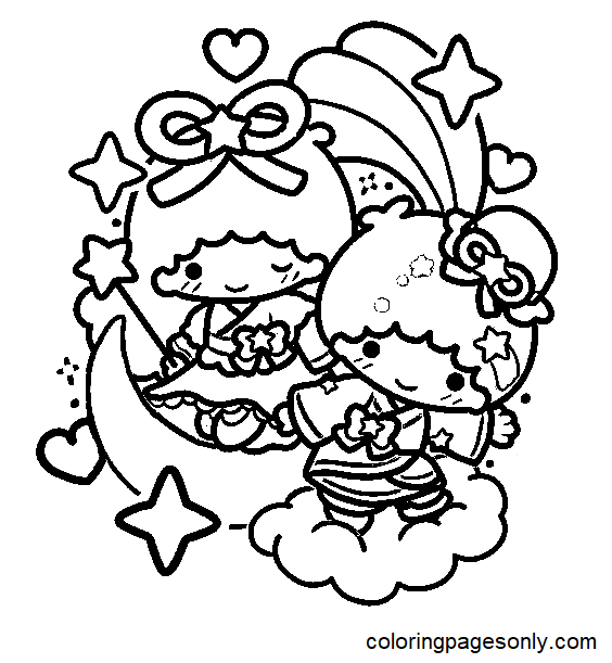 80 Free Printable Little Twin Stars Coloring Pages