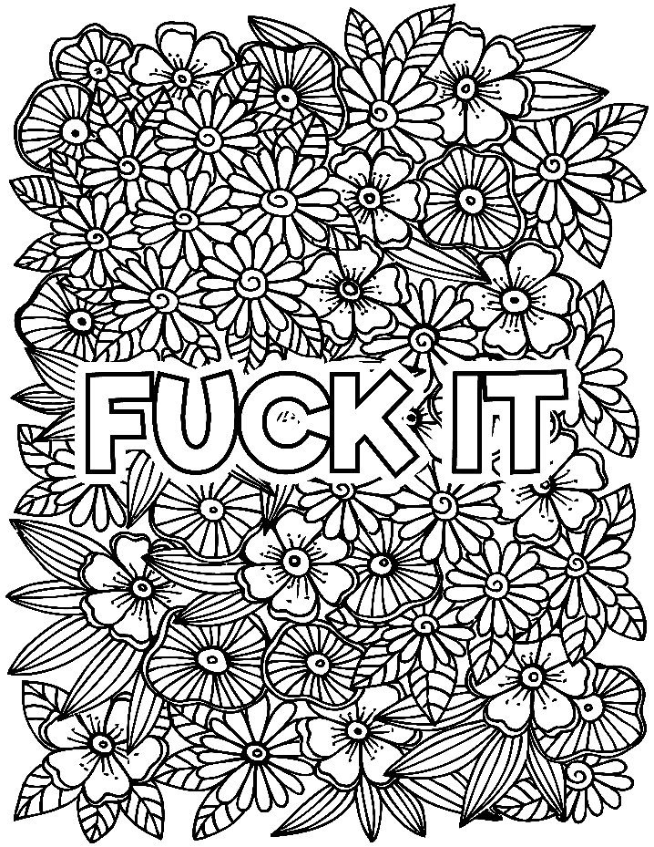 Adult Swear Word Download Coloring Page