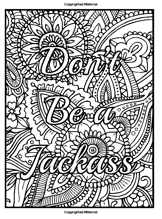 Adult Swear Word Free Coloring Page