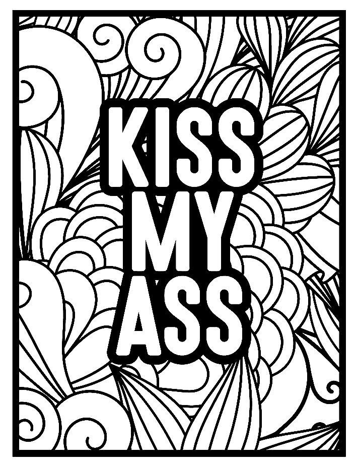 Adult Swear Word Printable Coloring Page