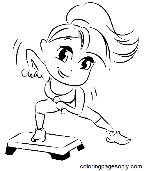 Aerobic Coloring Pages