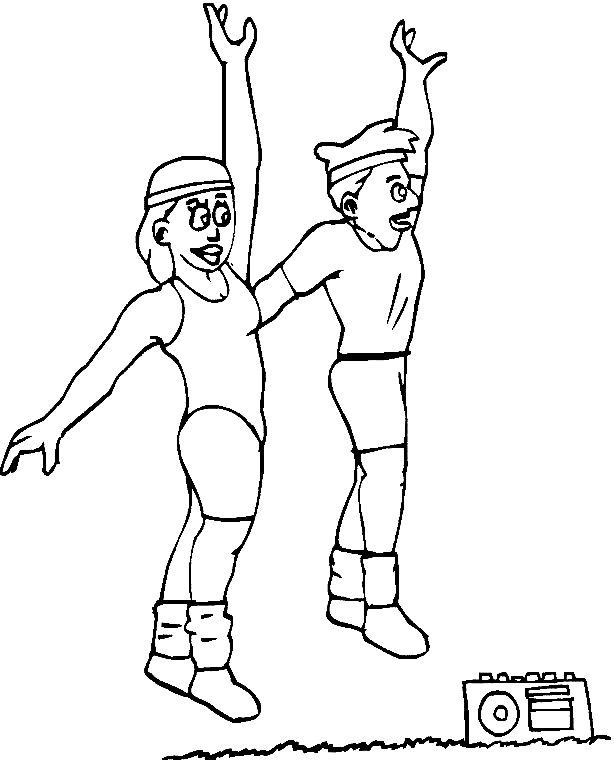 Aerobics Free Coloring Pages