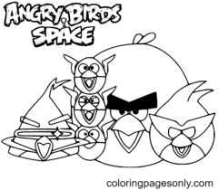 Páginas para colorir do espaço Angry Birds