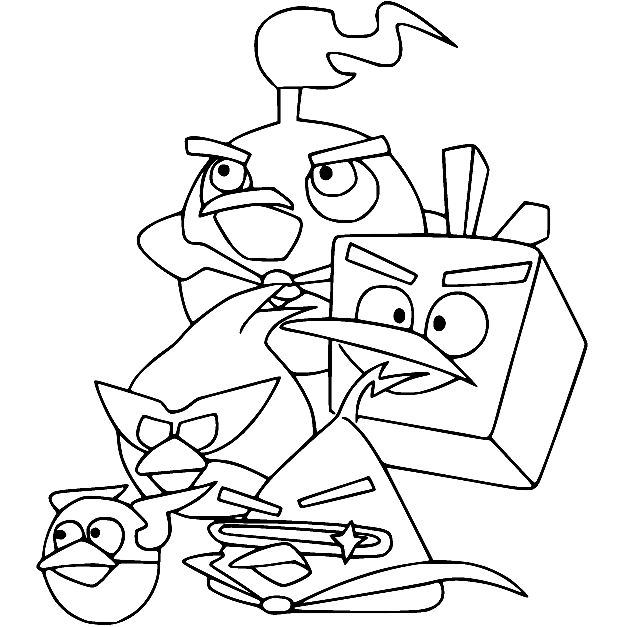 Espaço Angry Birds para imprimir página para colorir