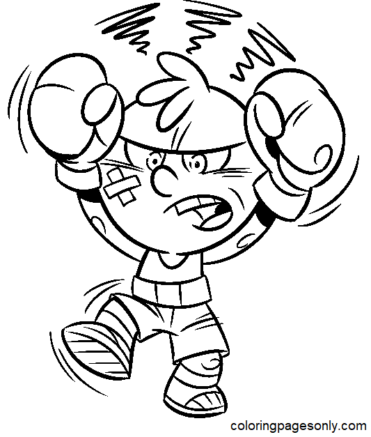 Angry Boxer Coloring Page
