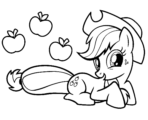 Пони Эпплджек с яблоками из Эпплджек
