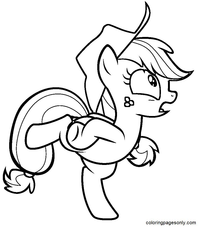 Applejack as a Chicken Coloring Page