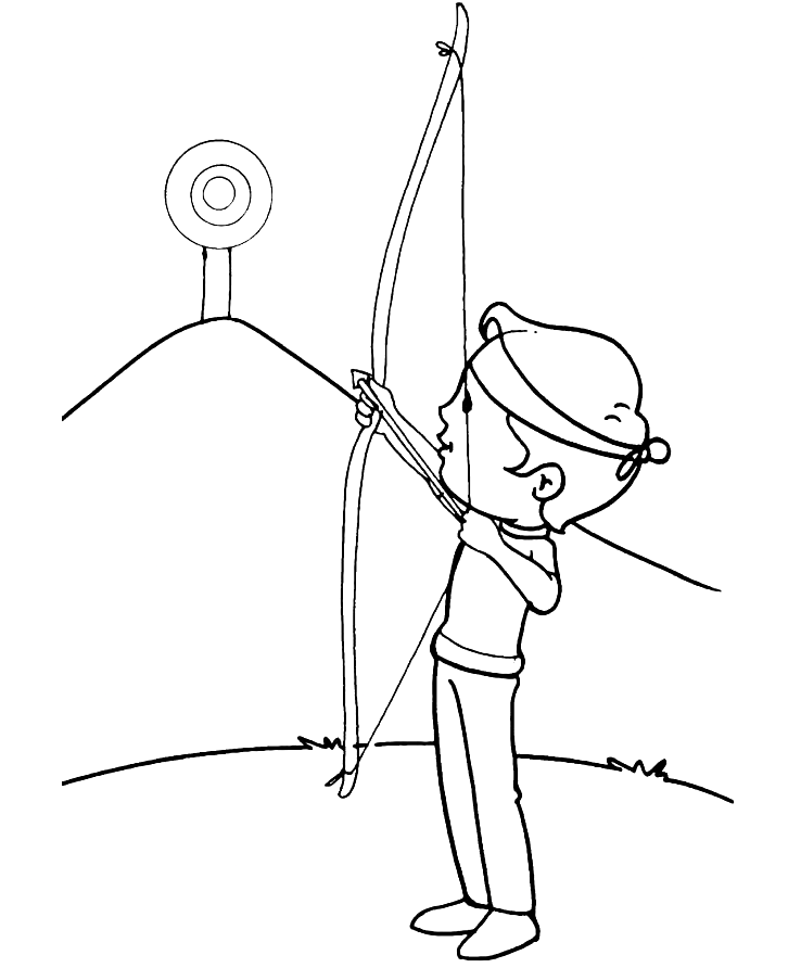 Archer Boy Coloring Page
