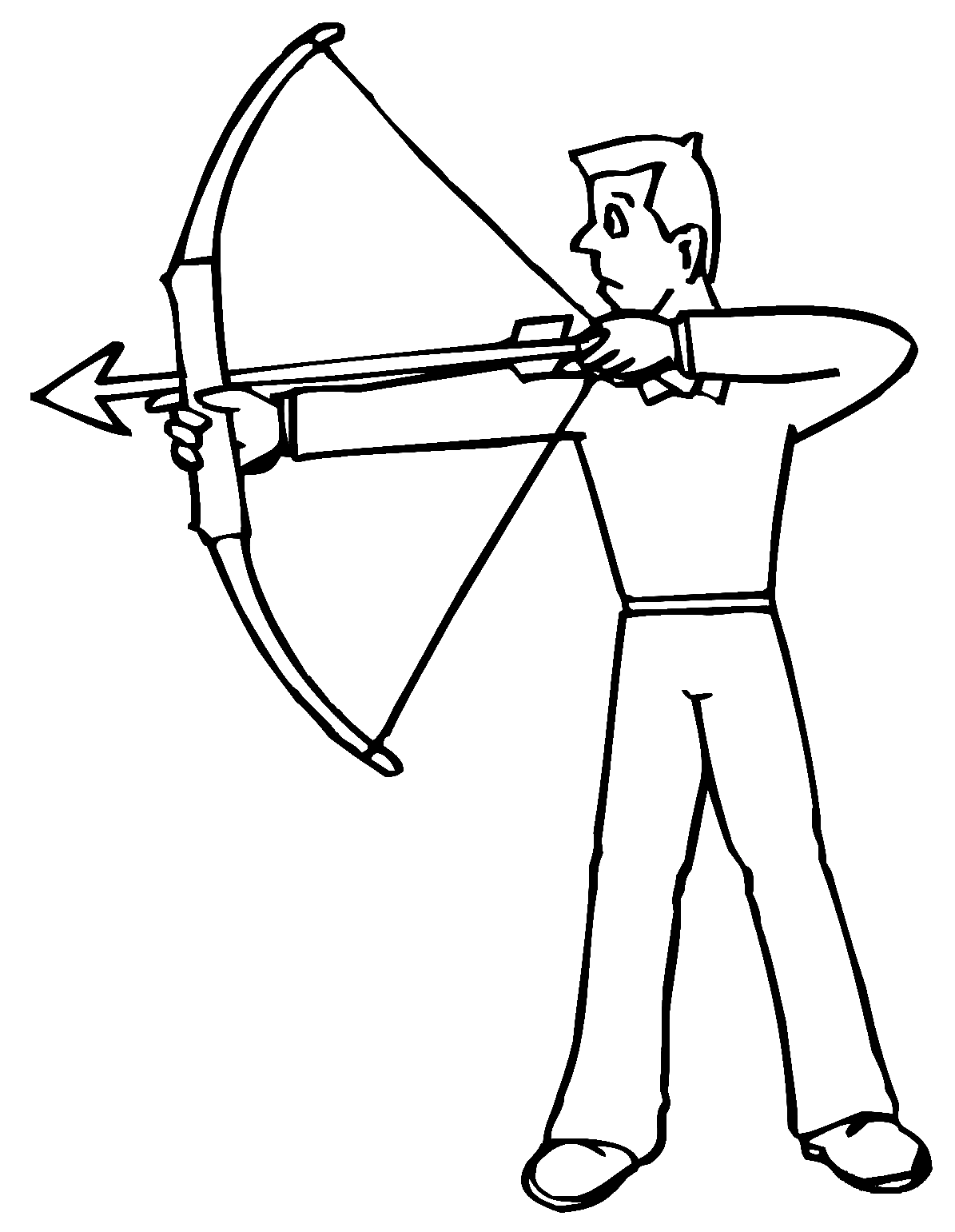 Archer Ready to Shoot Coloring Page