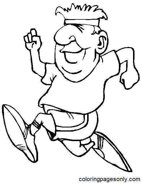 Athletics Running Coloring Page