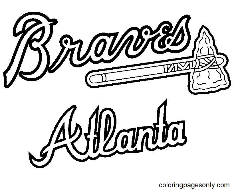 atlanta braves logo coloring page - Clip Art Library