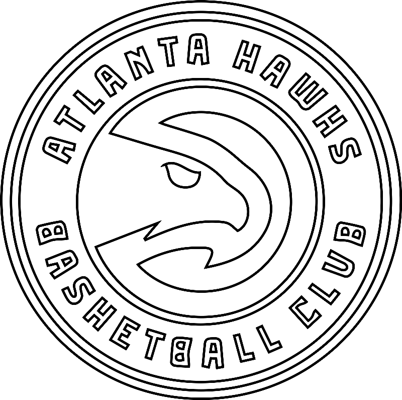 Pagina da colorare del logo degli Atlanta Hawks