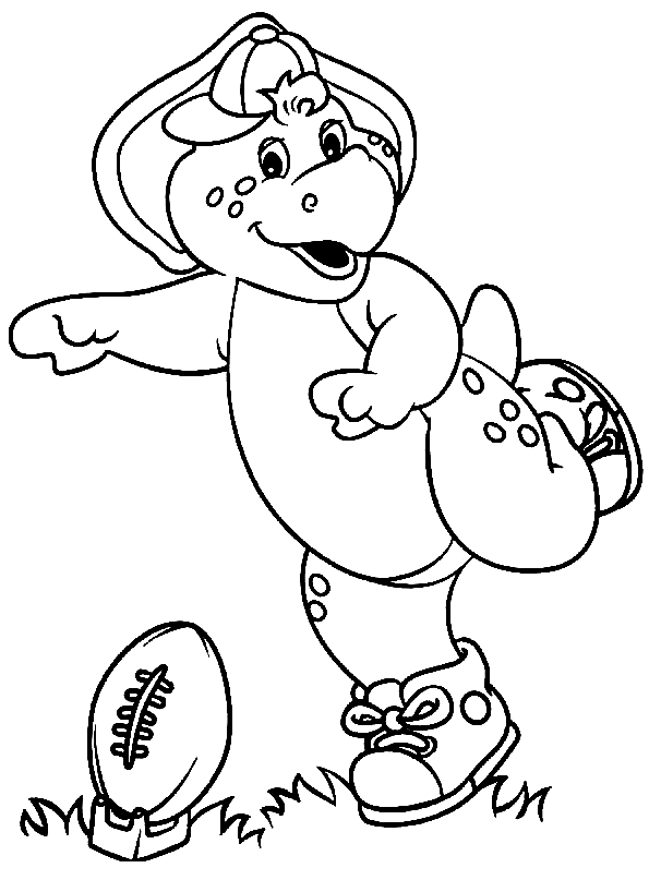 BJ Playing Rugby Coloring Pages