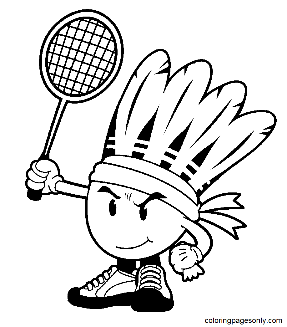 Caricature de volant de badminton de badminton