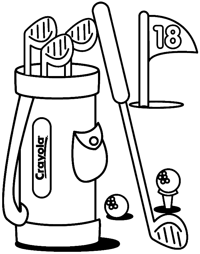 Bag For Playing Golf Coloring Page
