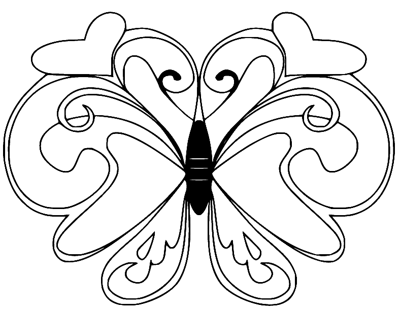 Beautiful Art Butterfly Coloring Page