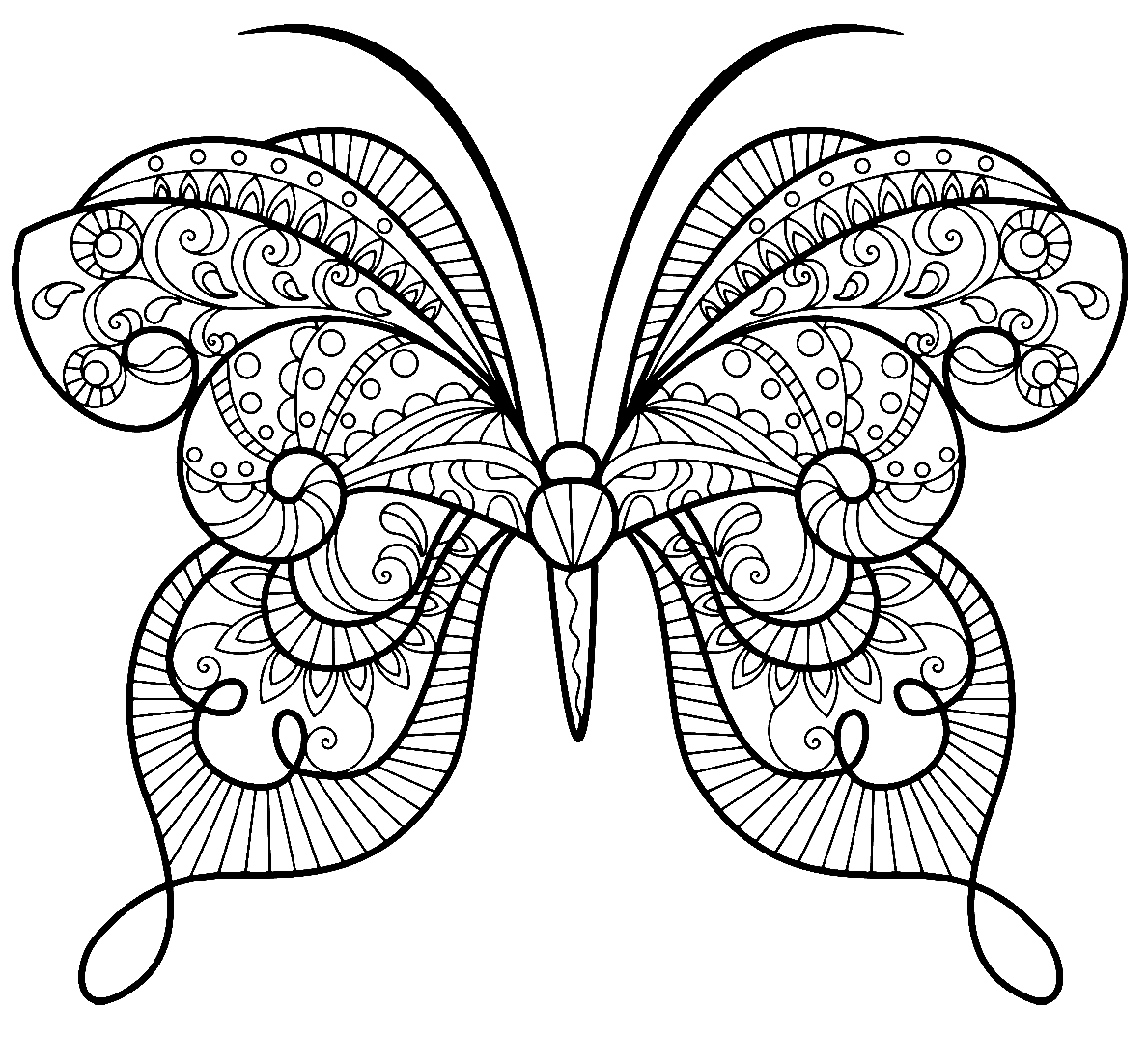 Beautiful Butterfly Zentangle Coloring Pages