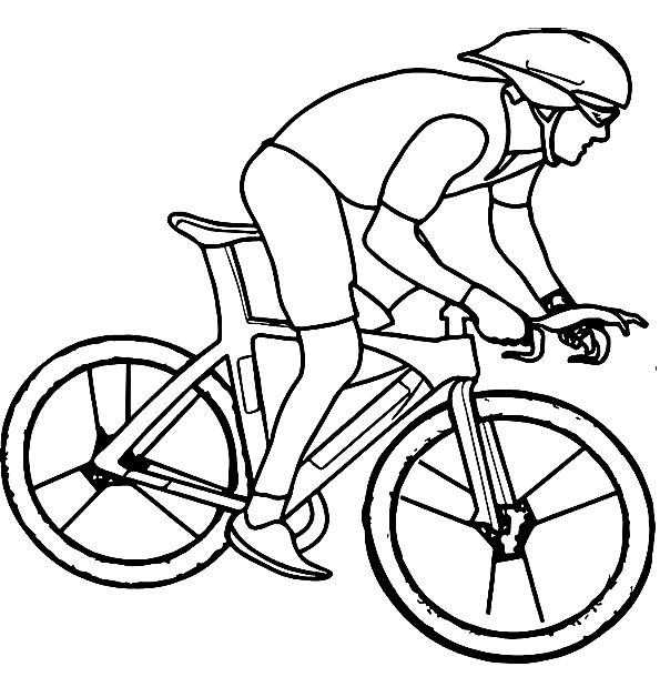 Раскраска Езда на велосипеде