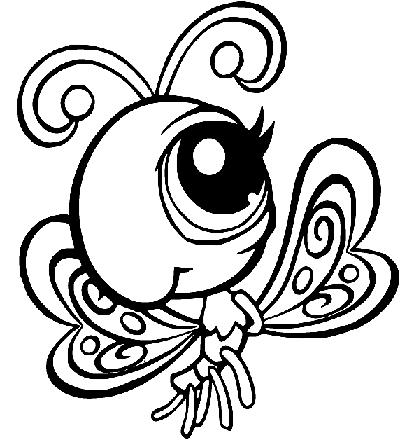 Big Eyes Butterfly Coloring Page