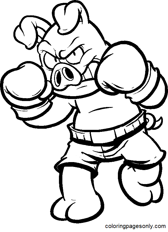 Boxer Pig Coloring Page