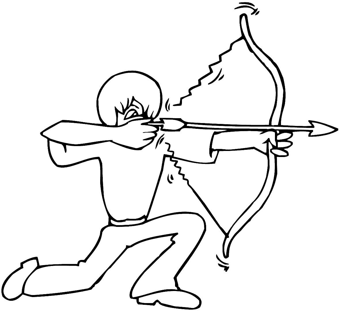 Coloriage garçon archer