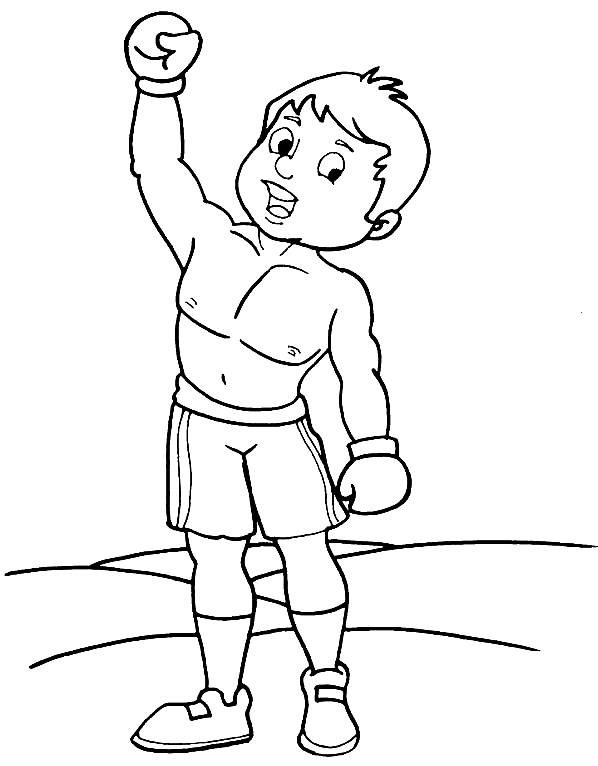 Niño boxeador ganador del boxeo.