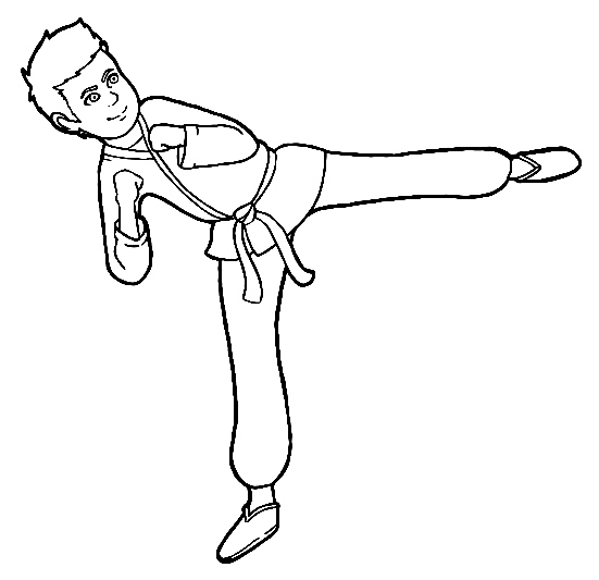 Boy Doing Martial Arts Coloring Pages