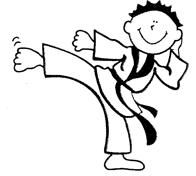 Pagina da colorare di karate ragazzo