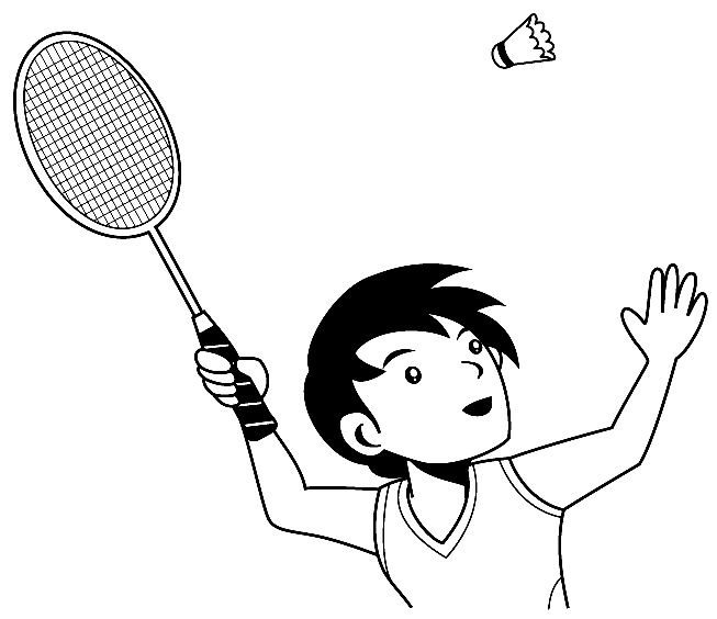 Garçon joue au badminton de badminton