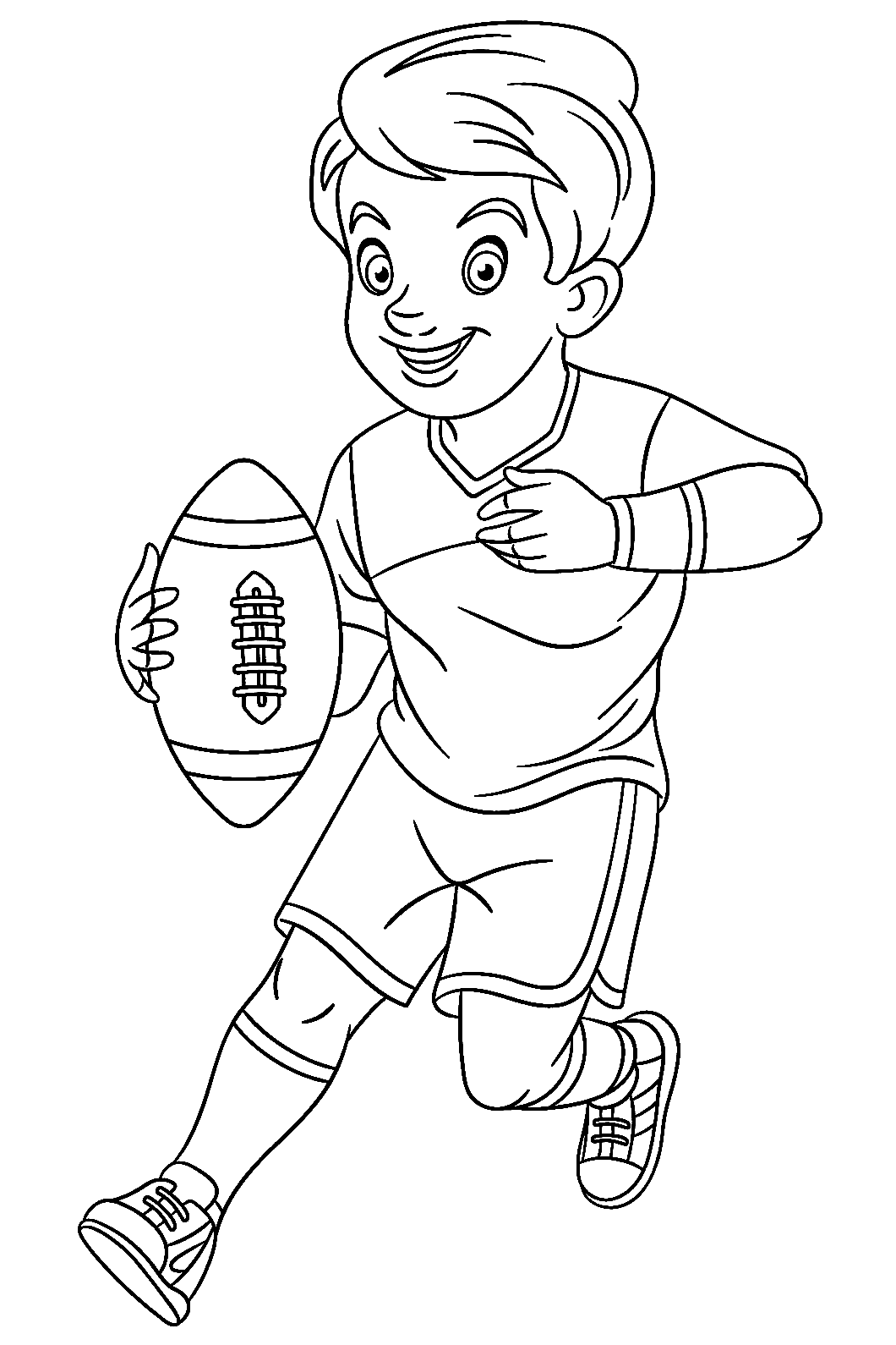 Niño jugando al rugby de rugby