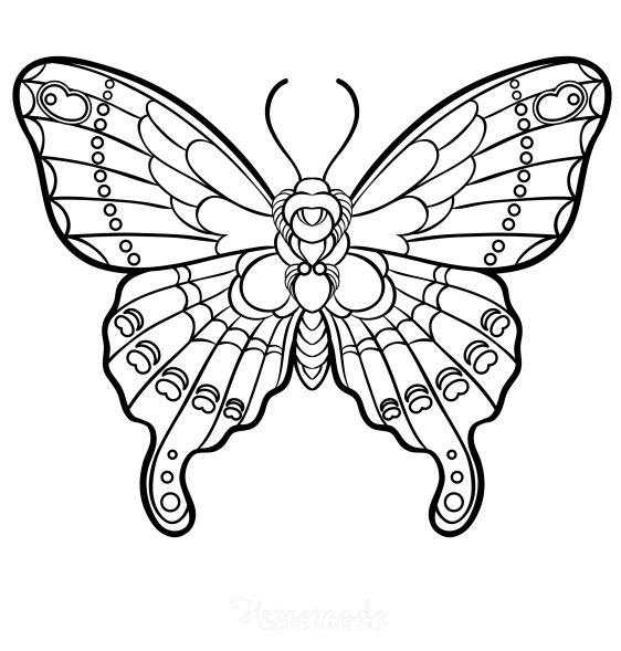 Butterfly Flying Coloring Page